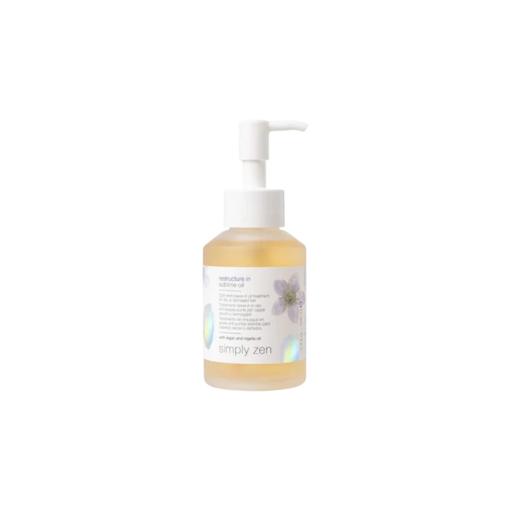 Simply Zen plaukų kutikulą glotninantis aliejus RESTRUCTURE IN SUBLIME OIL LIMITED EDITION Simply Zen plaukų kutikulą glotninantis aliejus RESTRUCTURE IN SUBLIME OIL LIMITED EDITION