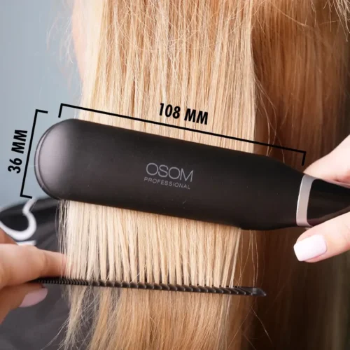 Plaukų tiesintuvas OSOM Professional Infrared Hair Straightener Rose Gold Plaukų tiesintuvas OSOM Professional Infrared Hair Straightener Black OSOM815, su infraraudonaisiais spinduliais, 230 C, 48 W, plačiomis plokštelėmis