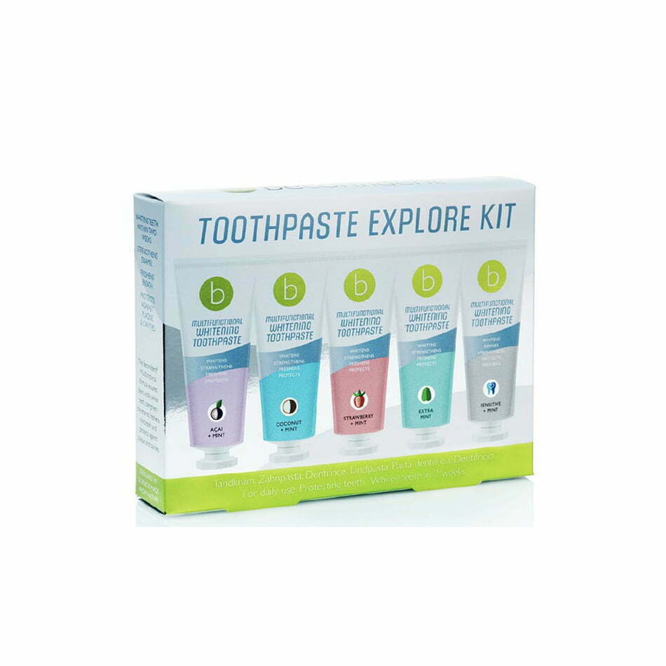 Balinamųjų dantų pastų rinkinys BeConfident Toothpaste Explore Kit BECMP143025, 5 skoniai, 5 x 25 ml BeConfident balinamųjų dantų pastų rinkinys Toothpaste Explore Kit BECMP143025, 5 skoniai, 5x25ml