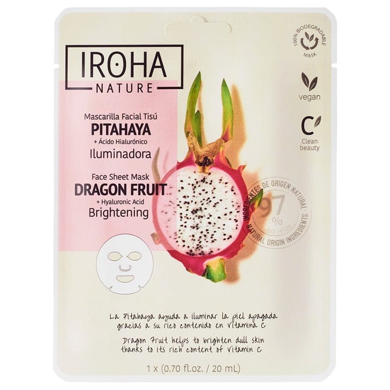 Skaistinamoji veido kaukė Iroha Brightening Face Sheet Mask Dragon Fruit & Hyaluronic Acid MTIN27, su drakono vaisiumi ir hialurono rūgštimi Skaistinamoji veido kaukė Iroha Brightening Face Sheet Mask Dragon Fruit & Hyaluronic Acid MTIN27, su drakono vaisiumi ir hialurono rūgštimi