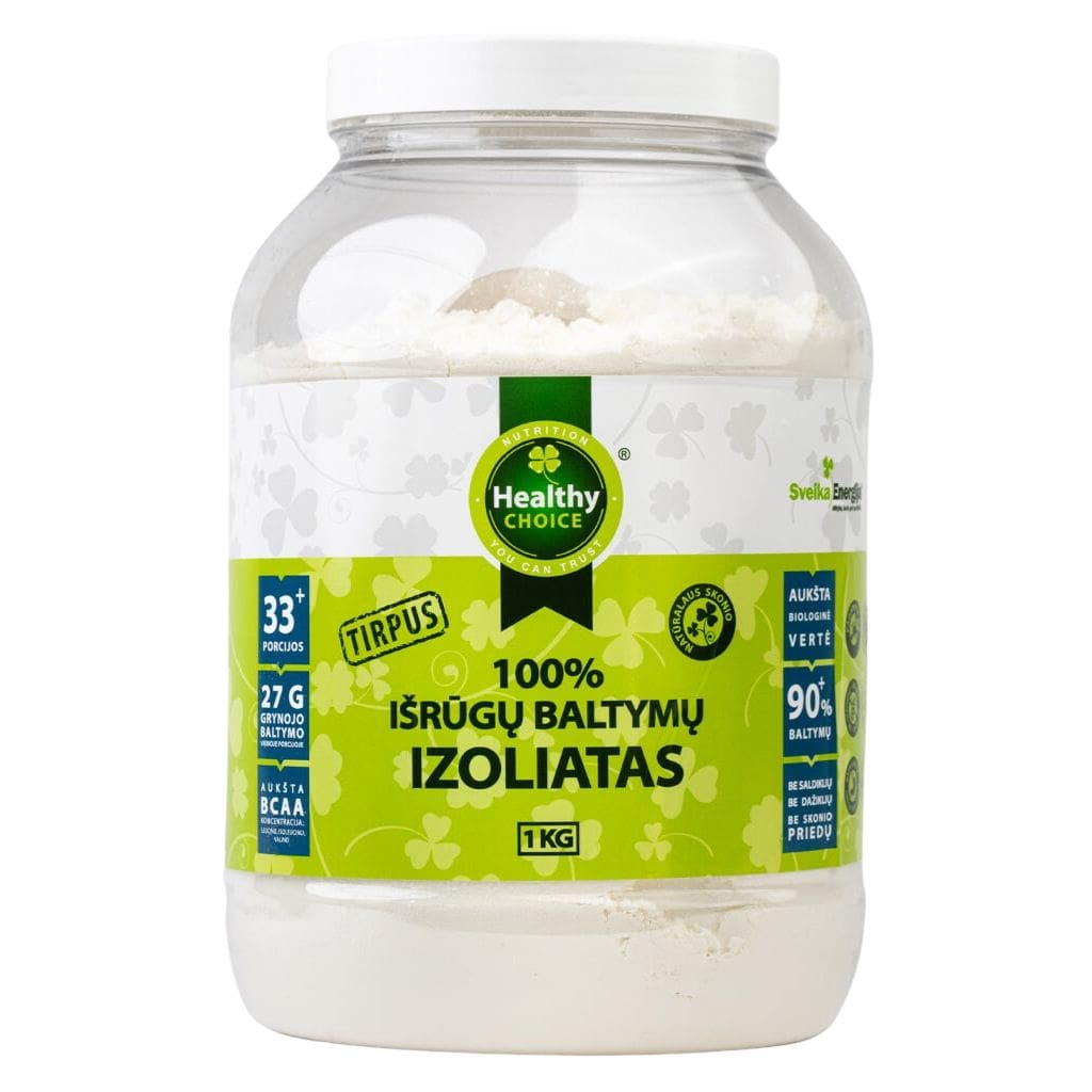 „Healthy Choice“ 100% išrūgų baltymų izoliatas, 1kg-min Healthy Choice 100% išrūgų baltymų izoliatas, 1kg