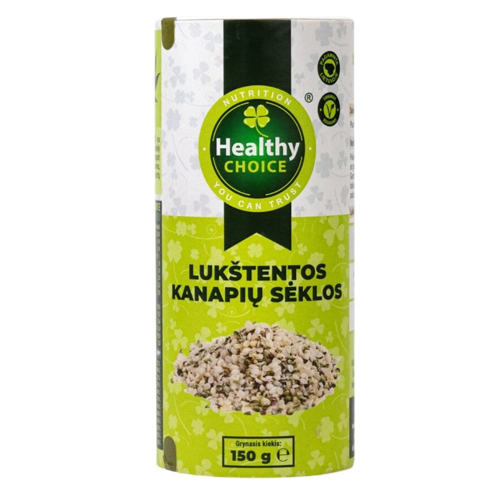 „Healthy Choice“ lukštentos kanapių sėklos, 150g-min Healthy Choice lukštentos kanapių sėklos, 150g