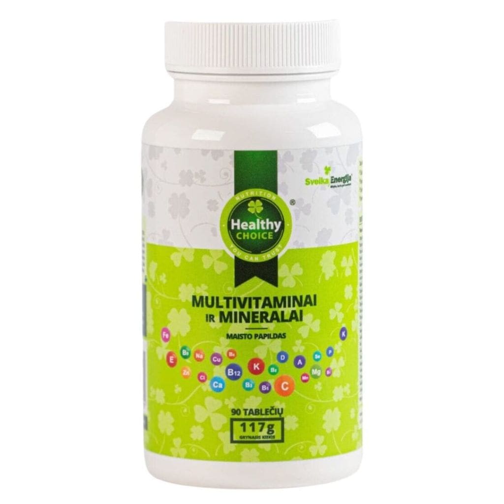 Multivitaminai ir mineralai „Healthy Choice“ 90 tablečių-min Multivitaminai ir mineralai „Healthy Choice“ 90 tablečių