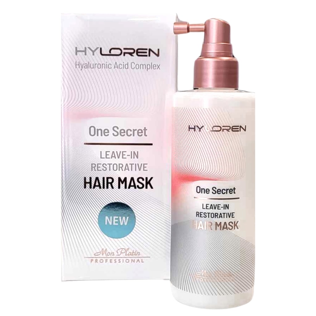 Mon Platin HYLOREN atkurianti nenuplaunama plaukų kaukėn ONE SECRET, 250ml-min Mon Platin HYLOREN purškiama nenuplaunama atkuriamoji plaukų kaukė ONE SECRET, 250ml