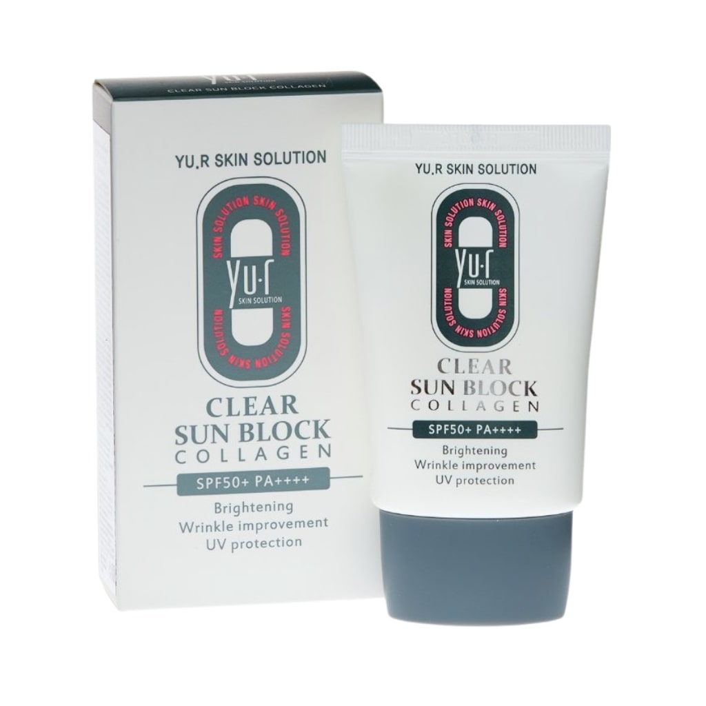 YU.R apsauginis veido kremas nuo saulės su kolagenu Clear Sun Block Collagen SPF50+ PA++++, 30ml (2)-min YU.R apsauginis veido kremas nuo saulės su kolagenu Clear Sun Block Collagen SPF50+ PA++++, 30ml