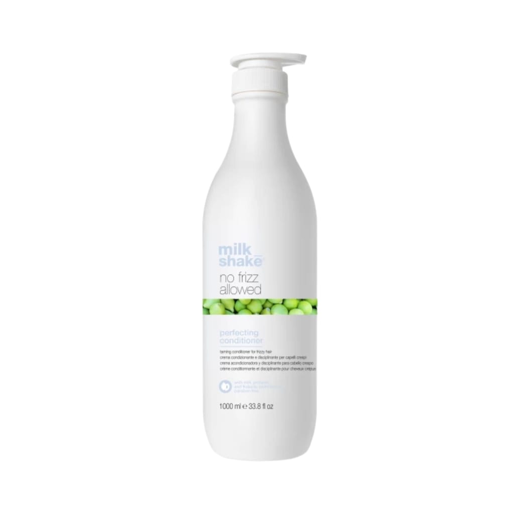 Milk Shake kondicionierius šiauštis linkusiems plaukams NO FRIZZ ALLOWED PERFECTING CONDITIONER, 1000ml-min Milk Shake kondicionierius šiauštis linkusiems plaukams NO FRIZZ ALLOWED PERFECTING CONDITIONER, 1000ml