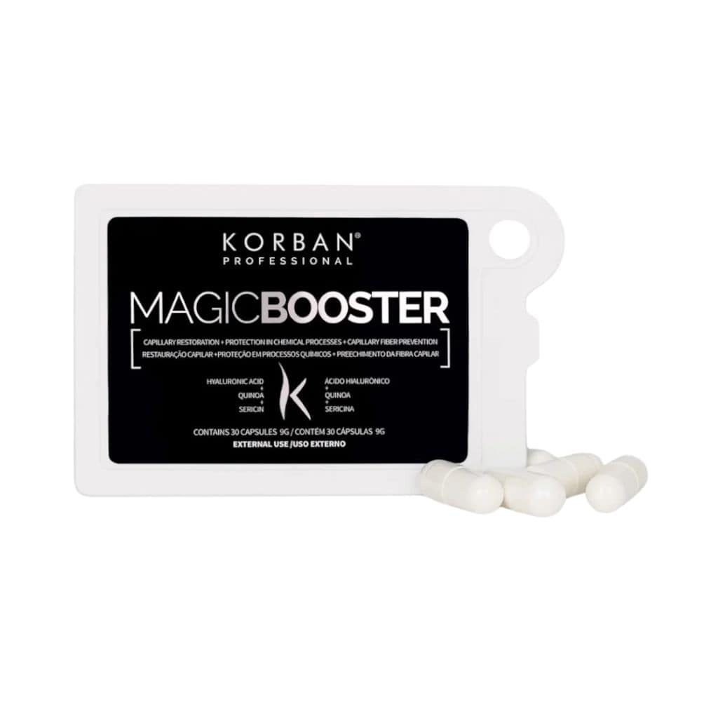 Korban kapsulės pažeistiems plaukams Magic Booster, 30vnt-min Korban kapsulės pažeistiems plaukams Magic Booster, 30vnt.