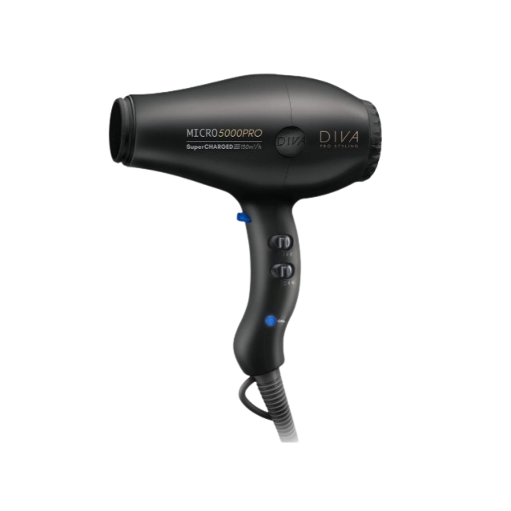 Diva Pro Styling plaukų džiovintuvas Micro 5000 Pro, Black Diva Pro Styling plaukų džiovintuvas Micro 5000 Pro, Black