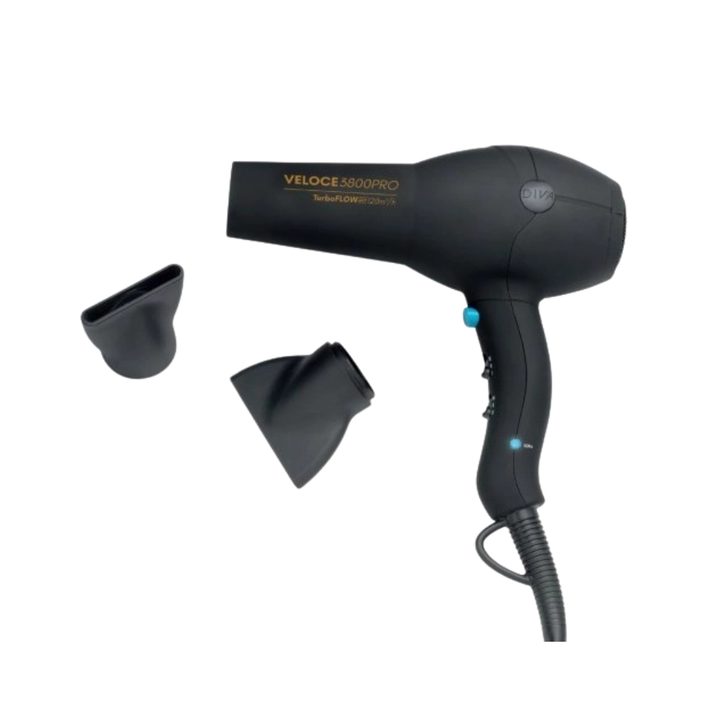 Diva Pro Styling plaukų džiovintuvas Veloce 3800 Pro, Black Diva Pro Styling plaukų džiovintuvas Veloce 3800 Pro, Black