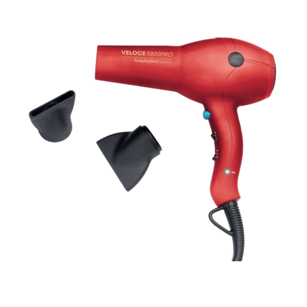 Diva Pro Styling plaukų džiovintuvas Veloce 3800 Pro, Red Diva Pro Styling plaukų džiovintuvas Veloce 3800 Pro, Red