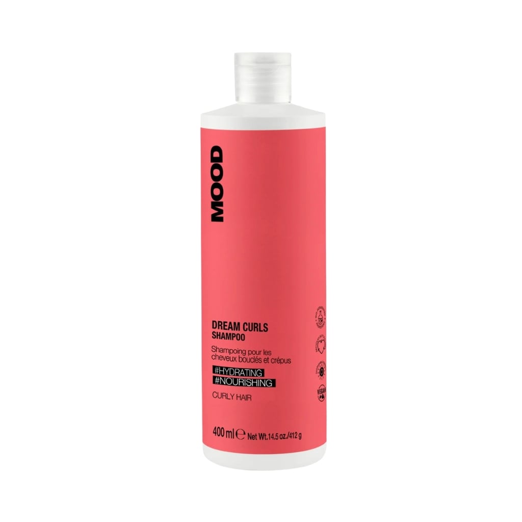 MOOD DREAM CURLS itin drėkinantis šampūnas garbanotiems, nepaklusniems plaukams, 400ml
