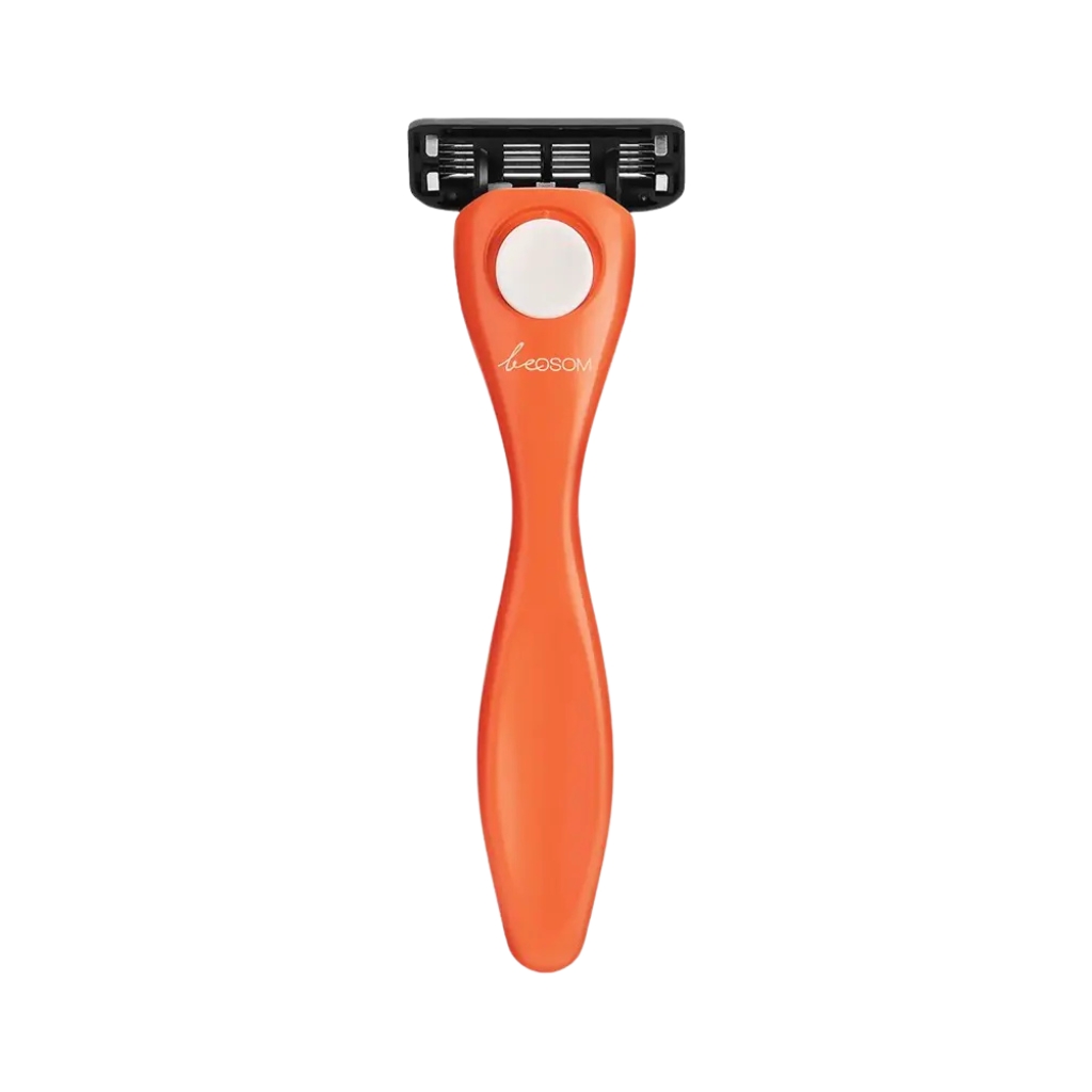 Be OSOM skustuvas Comfort-Flex Razor BEOSOMRAZOR4, su papildoma galvute, oranžinės spalvo Be OSOM skustuvas Comfort-Flex Razor BEOSOMRAZOR4, su papildoma galvute, oranžinės spalvos