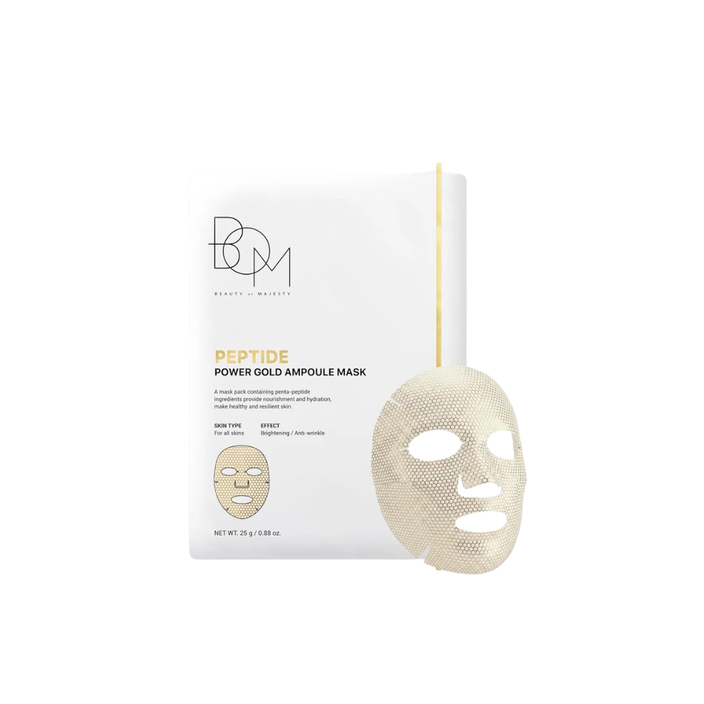 BOM lakštinė veido kaukė Peptide Power Gold Ampoule Mask, 1vnt.