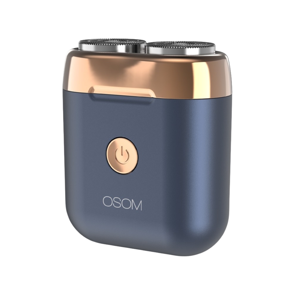 Mini plaukų skutimo mašinėlė-barzdaskutė OSOM Dual Blade Rotary Shaver OSOM02970, mėlynos spalvos