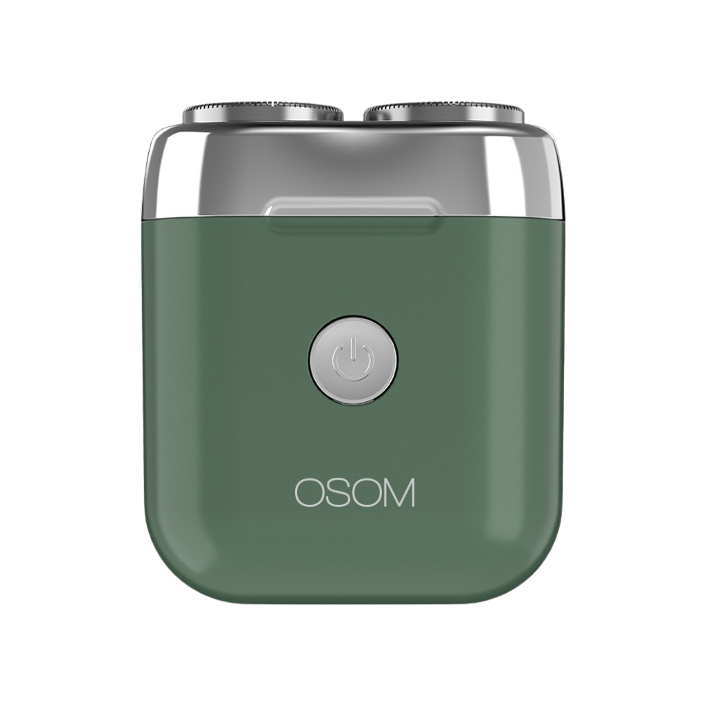 Mini plaukų skutimo mašinėlė-barzdaskutė OSOM Dual Blade Rotary Shaver OSOM02971, žalios spalvos