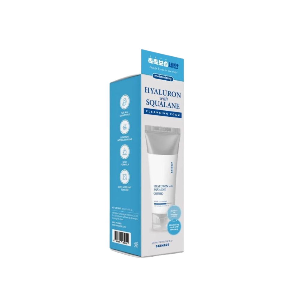 SKIN627 Valomosios putos su hialuronu is skvalanu, 150 ml