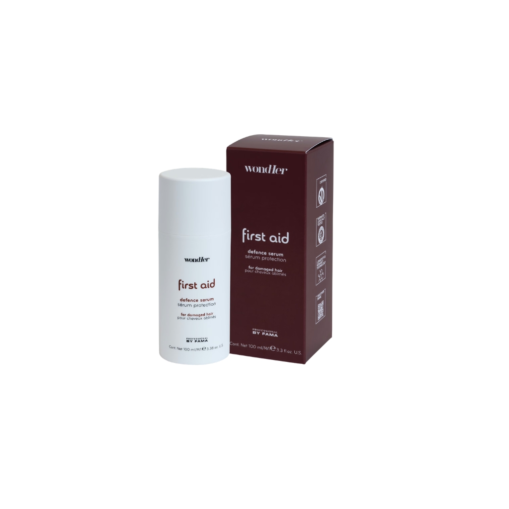 WondHer apsauginė paliekamoji priemonė ypatingai pažeistų plaukų priežiūrai FIRST AID DEFENCE, 100ml