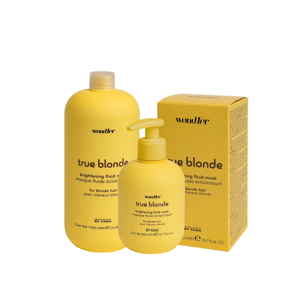 WondHer plaukų kaukė, ypatingai šviesintų, pažeistų plaukų priežiūrai TRUE BLONDE BRIGHTENING, 300ml WondHer plaukų kaukė, ypatingai šviesintų, pažeistų plaukų priežiūrai TRUE BLONDE BRIGHTENING, 1000ml