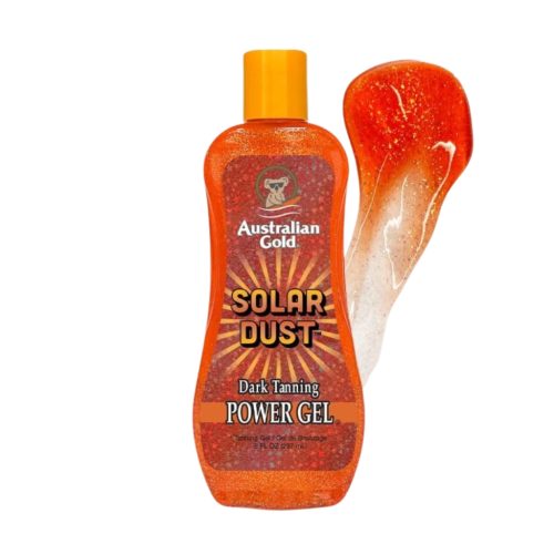 Australian Gold įdegio gelis su blizgesiu Gold Dark Tanning Power Gel SOLAR DUST, 237ml (2) Australian Gold įdegio gelis su blizgesiu Gold Dark Tanning Power Gel SOLAR DUST, 237ml