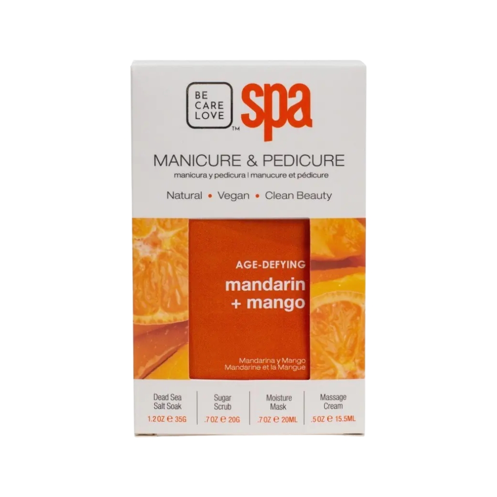 Kūno priežiūros priemonių rinkinys BCL SPA 4-Step Packettes Mandarin + Mango BCLSPA52310V2, su mandarinais ir mangais BCL SPA Kūno priežiūros priemonių rinkinys su mandarinais ir mangais 4-Step Packettes Mandarin + Mango BCLSPA52310V2