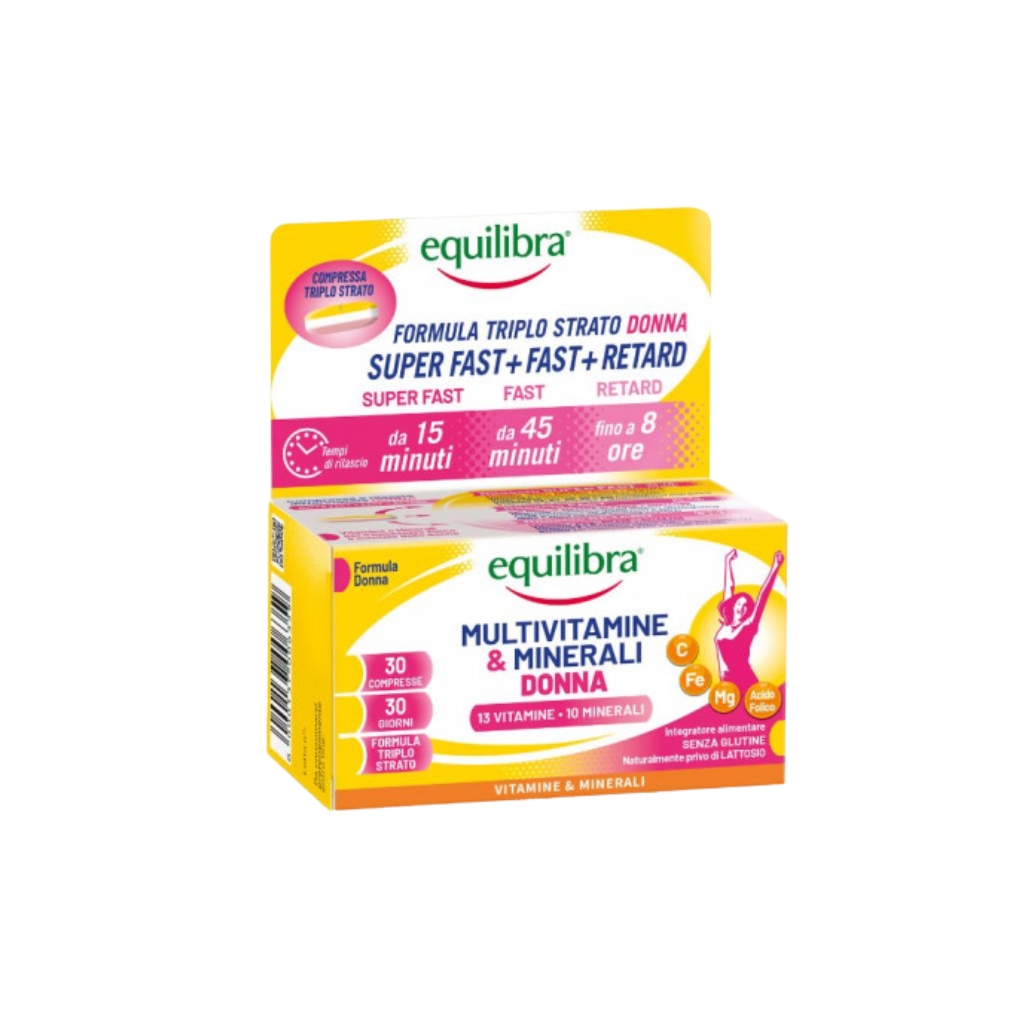 EQUILIBRA maisto papildas Multivitaminai ir mineralai MOTERIMS, 30 tablečių